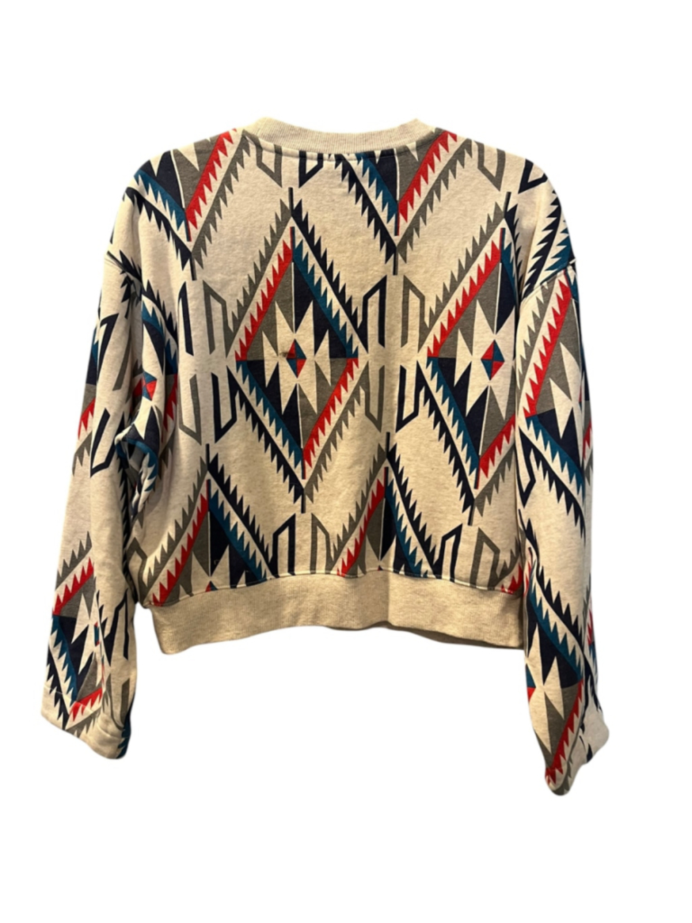 Ariat Cropped Chimayo Grande Print Sweatshirt Size L Southwestern Boho Aztec - Picture 2 of 9